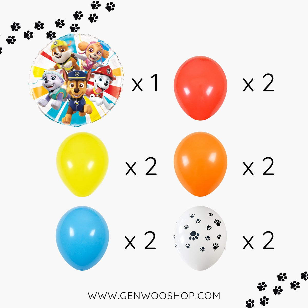 Latex Balloon Bouquet with Licensed Paw Patrol Foil Balloon - Kids Dog Cartoon Movie Theme Birthday Party Decorations