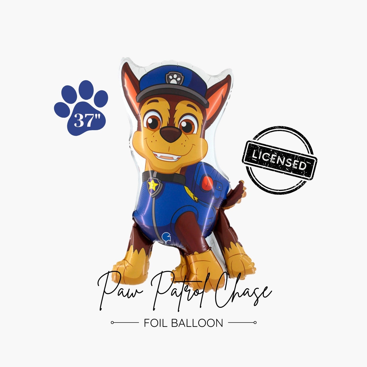 Licensed Paw Patrol Chase Foil Balloon 37" - Paw Patrol Kids Birthday Party Decorations