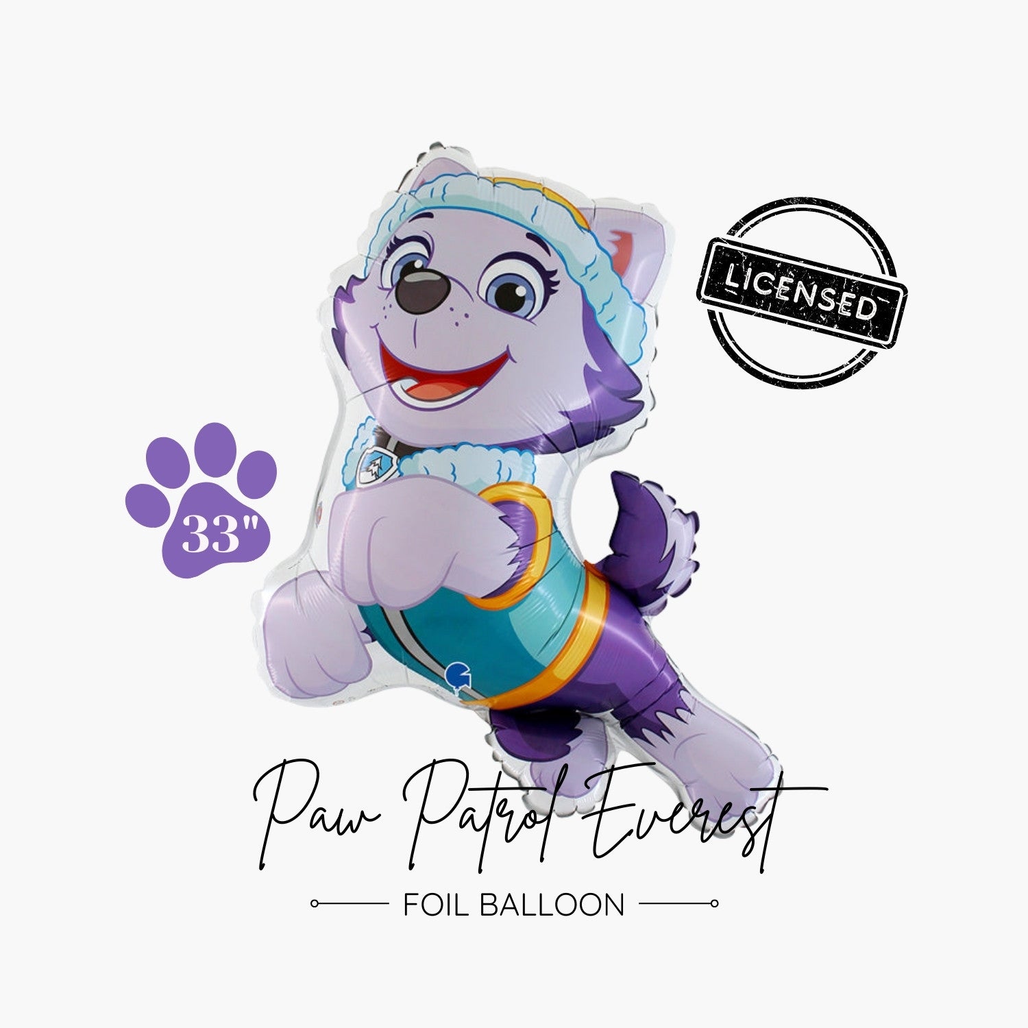 Licensed Paw Patrol Everest Foil Balloon 33" - Paw Patrol Kids Birthday Party Decorations