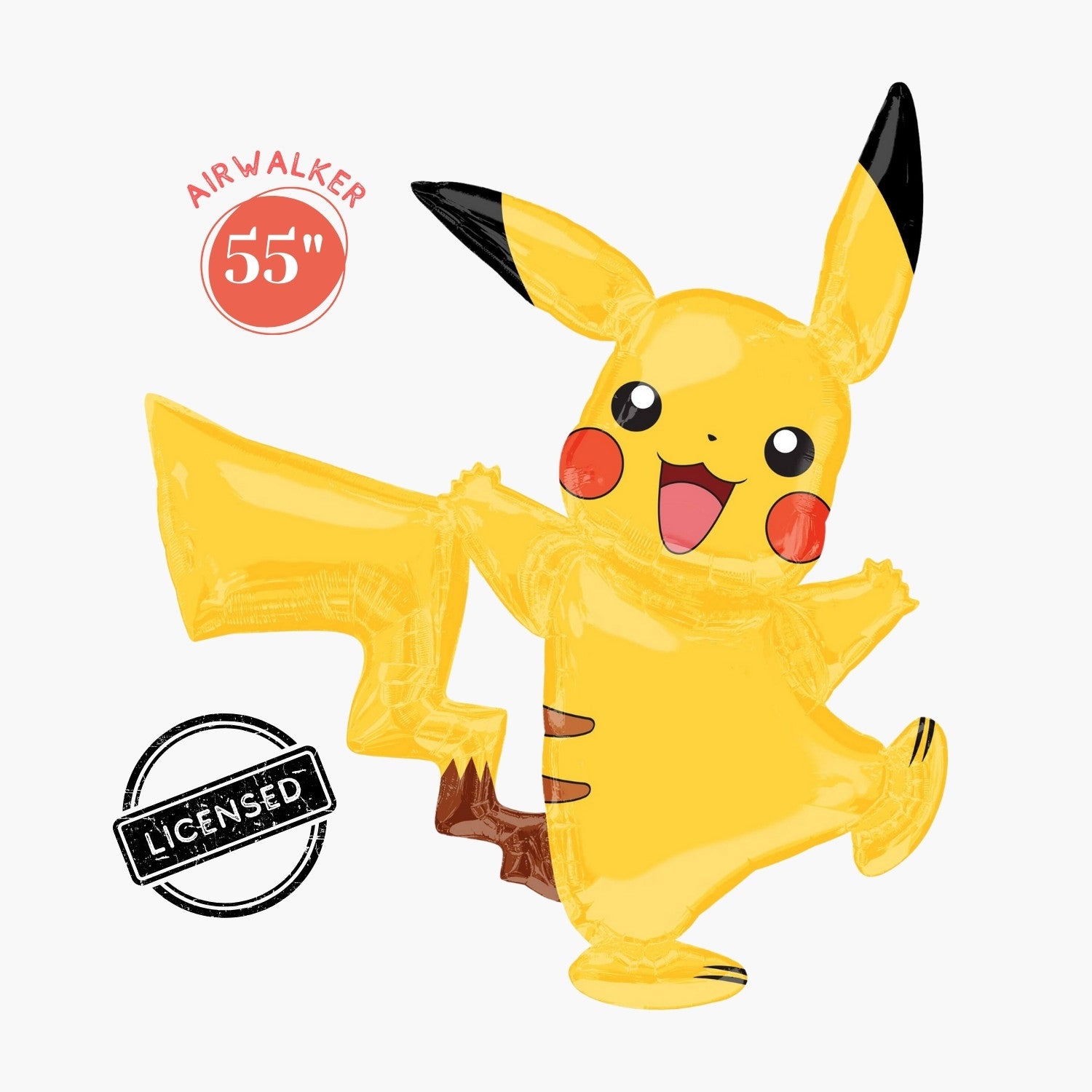 Licensed Giant Pikachu AirWalker Foil Balloon 55" - Pokemon Birthday Party Decorations