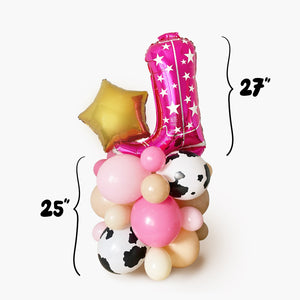 Pink Cowgirl Boot and Gold Star Balloon Column - Let's Go Girls - Nash Bash - Nashville Bachelorette Party Decor