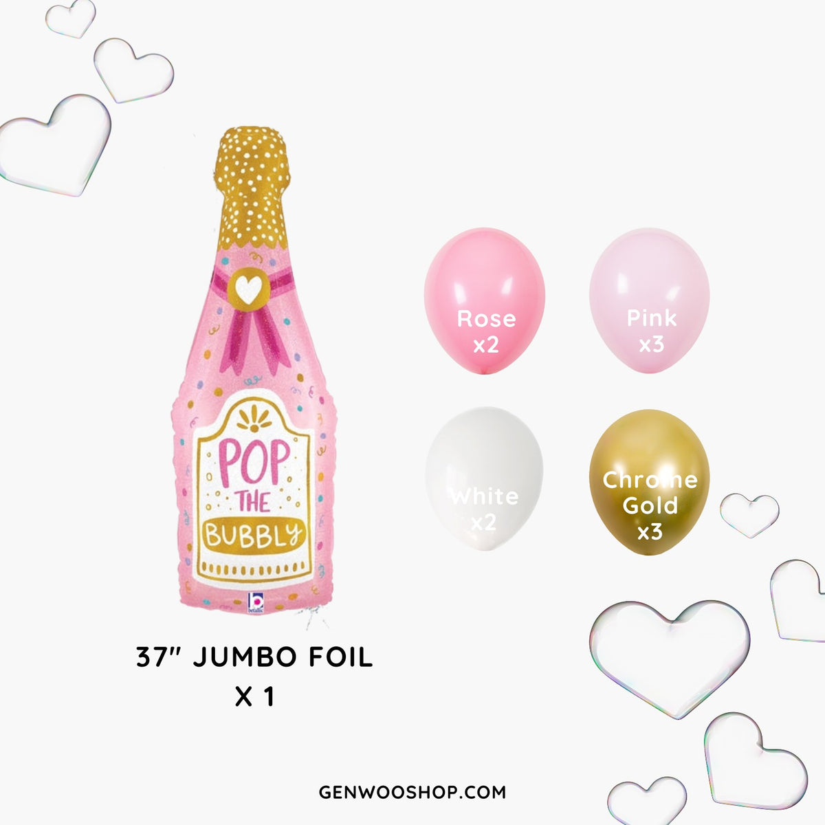 Pink Bubbly Champagne Balloon Bouquet