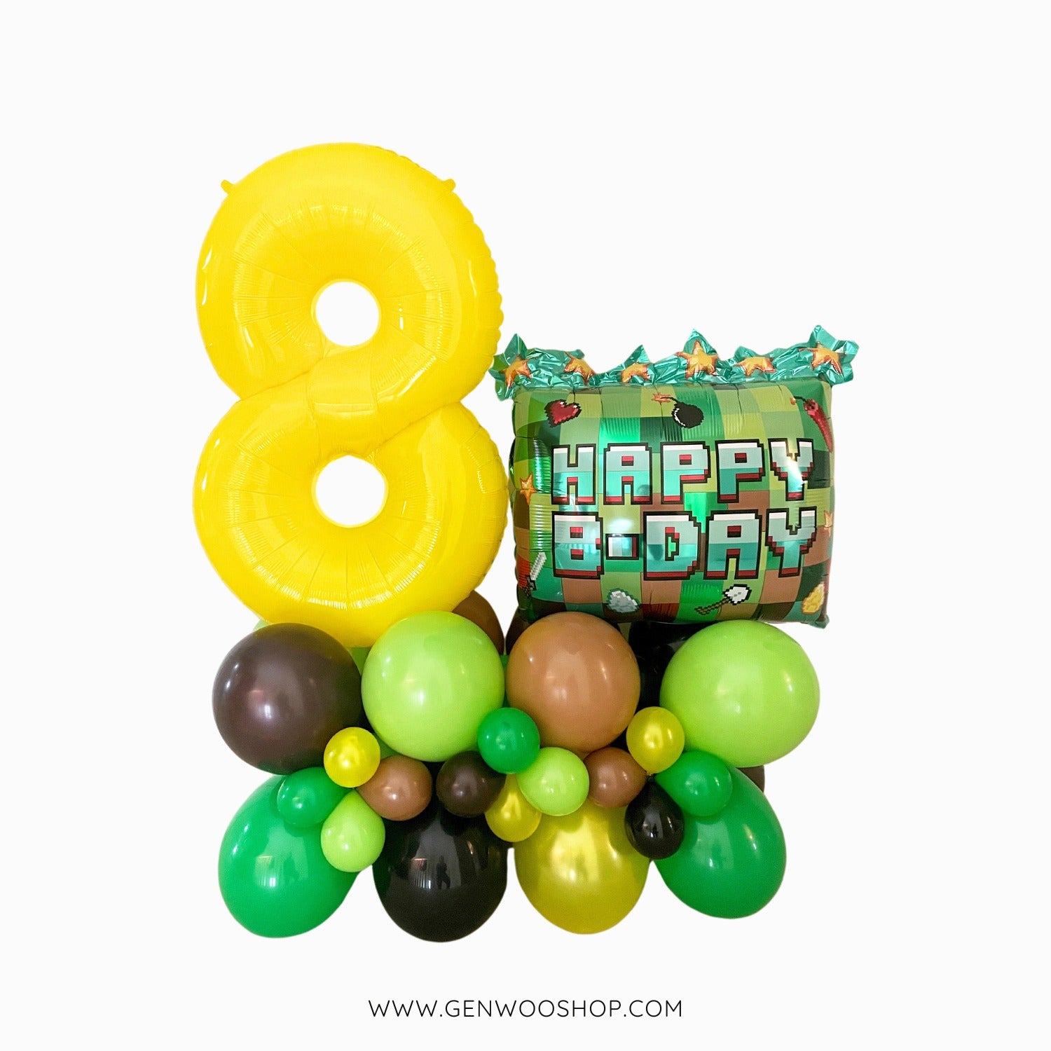 Pixel Video Game Birthday Number Balloon Tower - Ottawa Kids Party Balloon Service