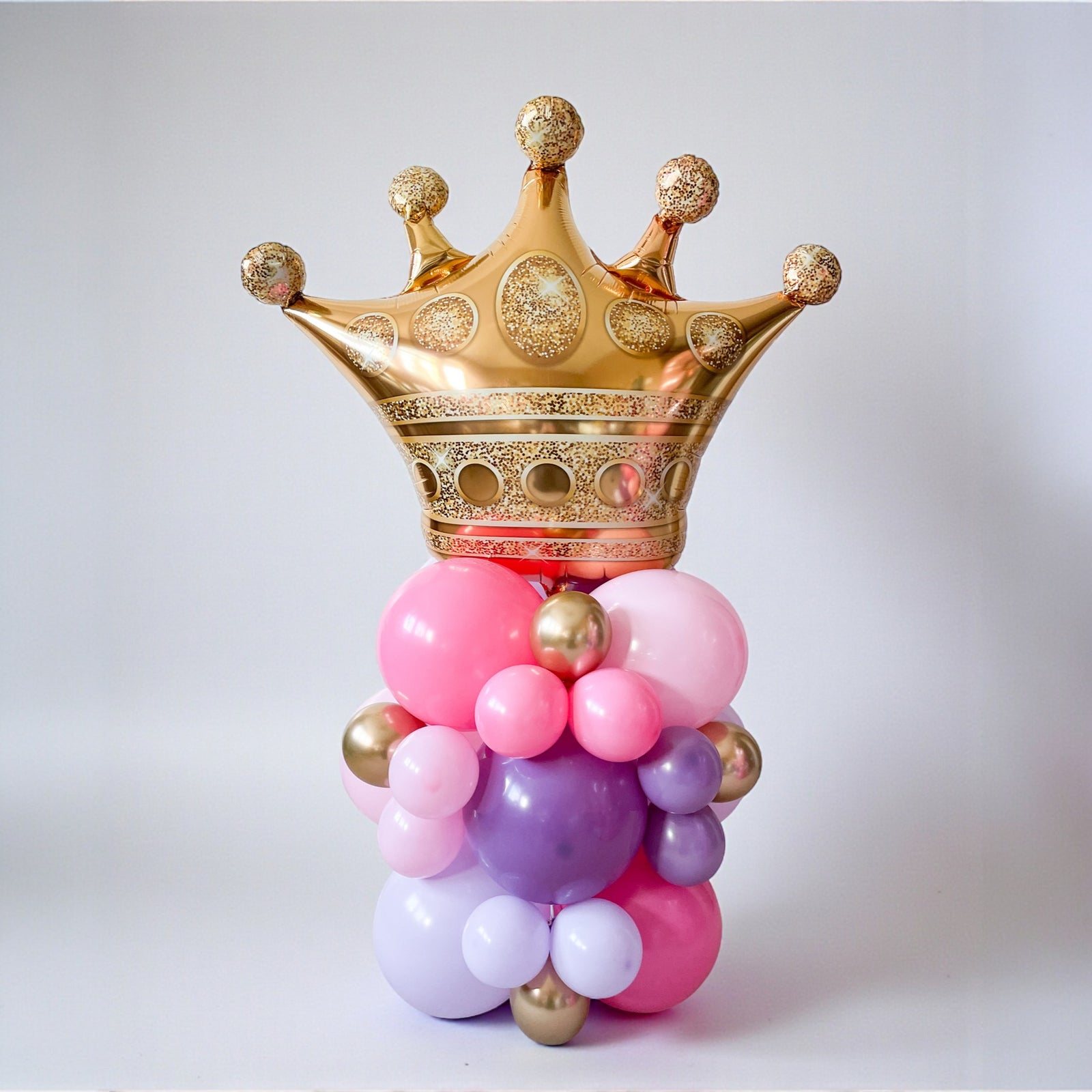 Gold Crown Balloon Tower for Princess Party