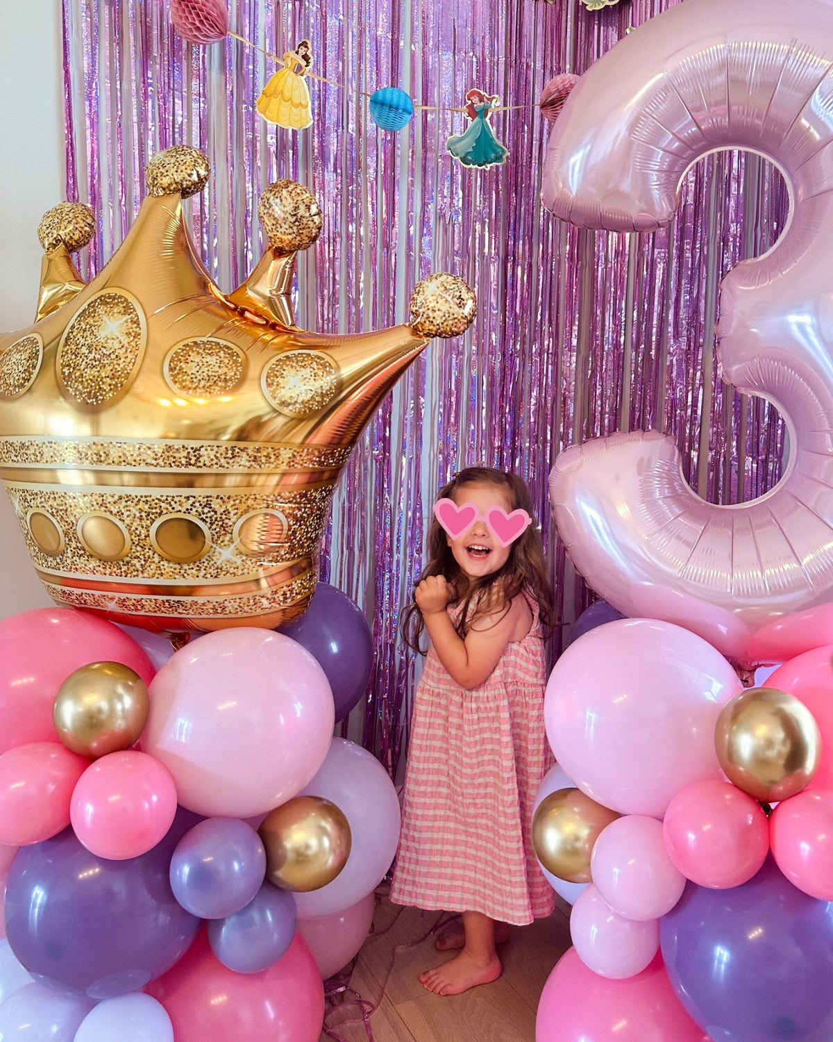 Gold Crown Balloon Tower for Princess Party