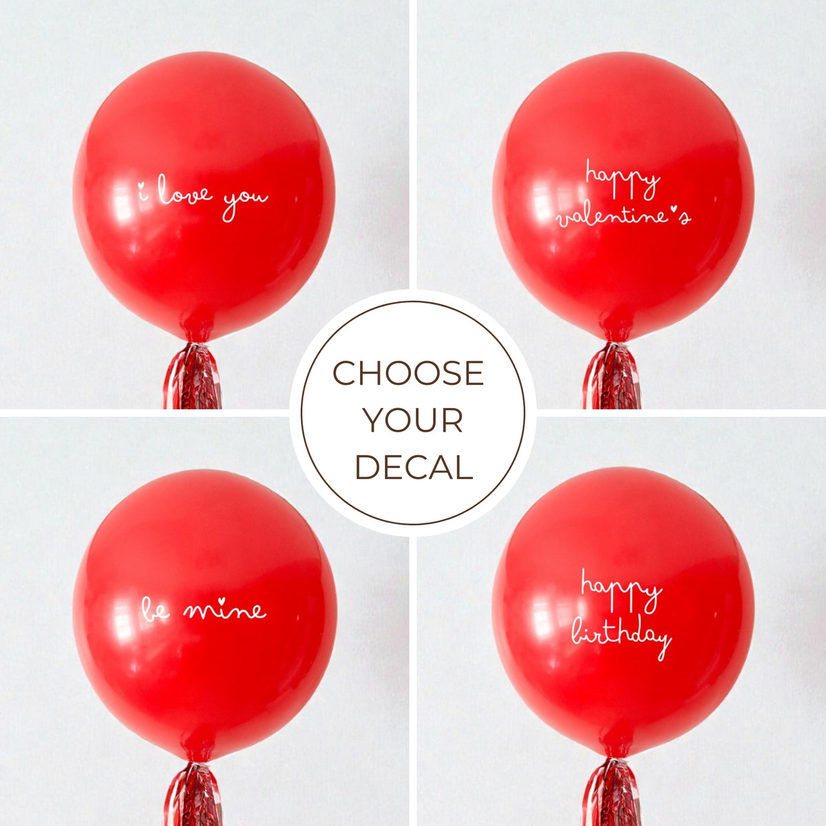 Jumbo Red Balloon with Tassel and Decal for Valentine's Day and Engagement