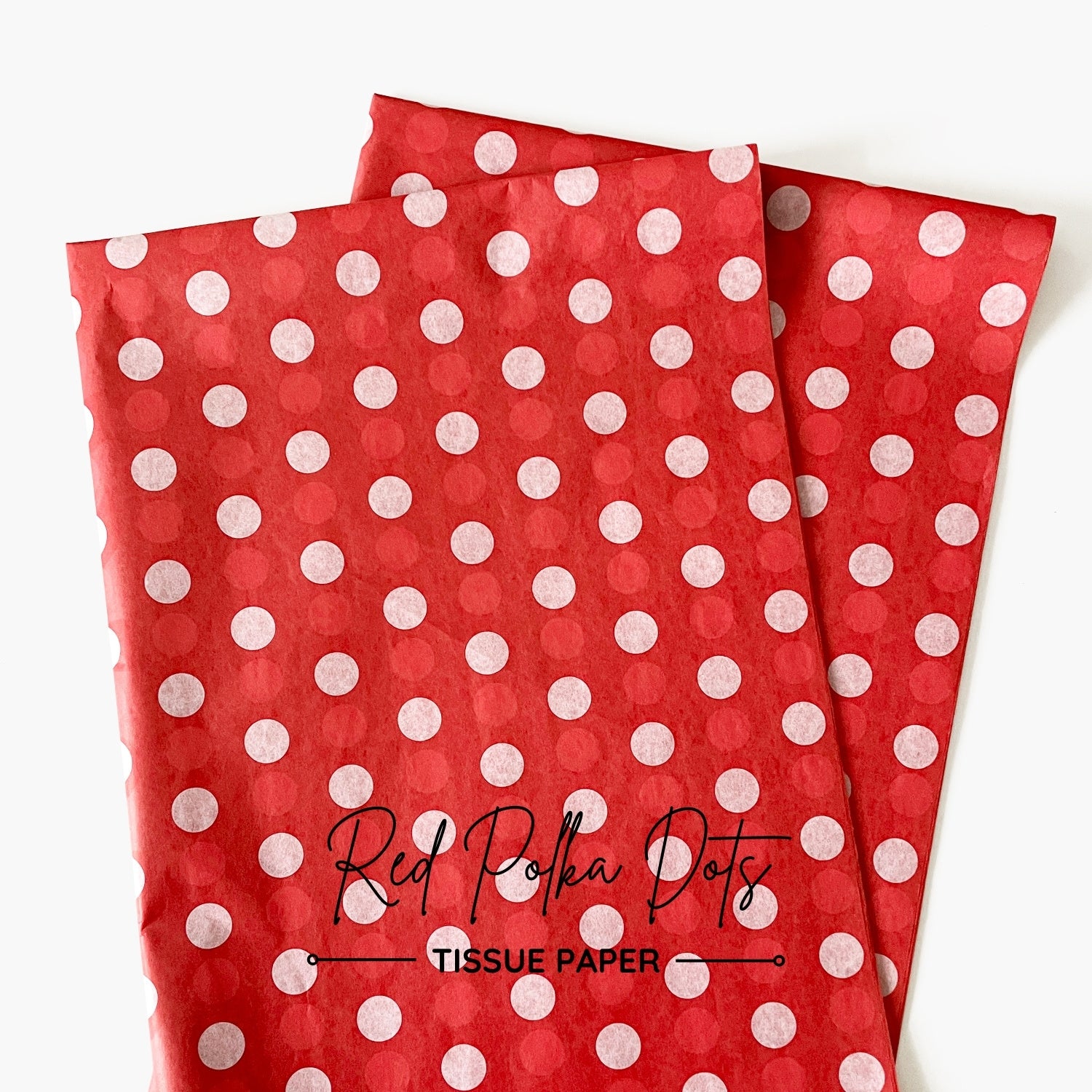 Red Polka Dots Patterned Tissue Paper - Gift Wrapping - Enchanted Woodland Mushroom Stationery Paper - Hand Craft Supplies