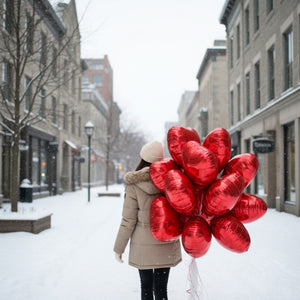 Romantic Red Heart Mylar Balloon Bouquet