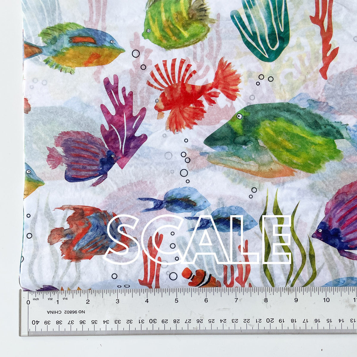Watercolor Ocean Fish Tissue Paper