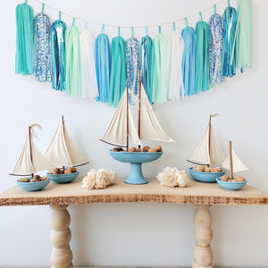 Sea Glass Tassel Garland - Ocean Maritime Themed Party Decorations, Summer Baby  Shower, Nautical Party Decor - GenWooShop