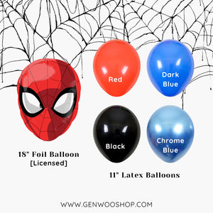 Latex Balloon Bouquet with Licensed Spider Man Foil Balloon - Superhero Movie Comics Boys Birthday Party Decorations