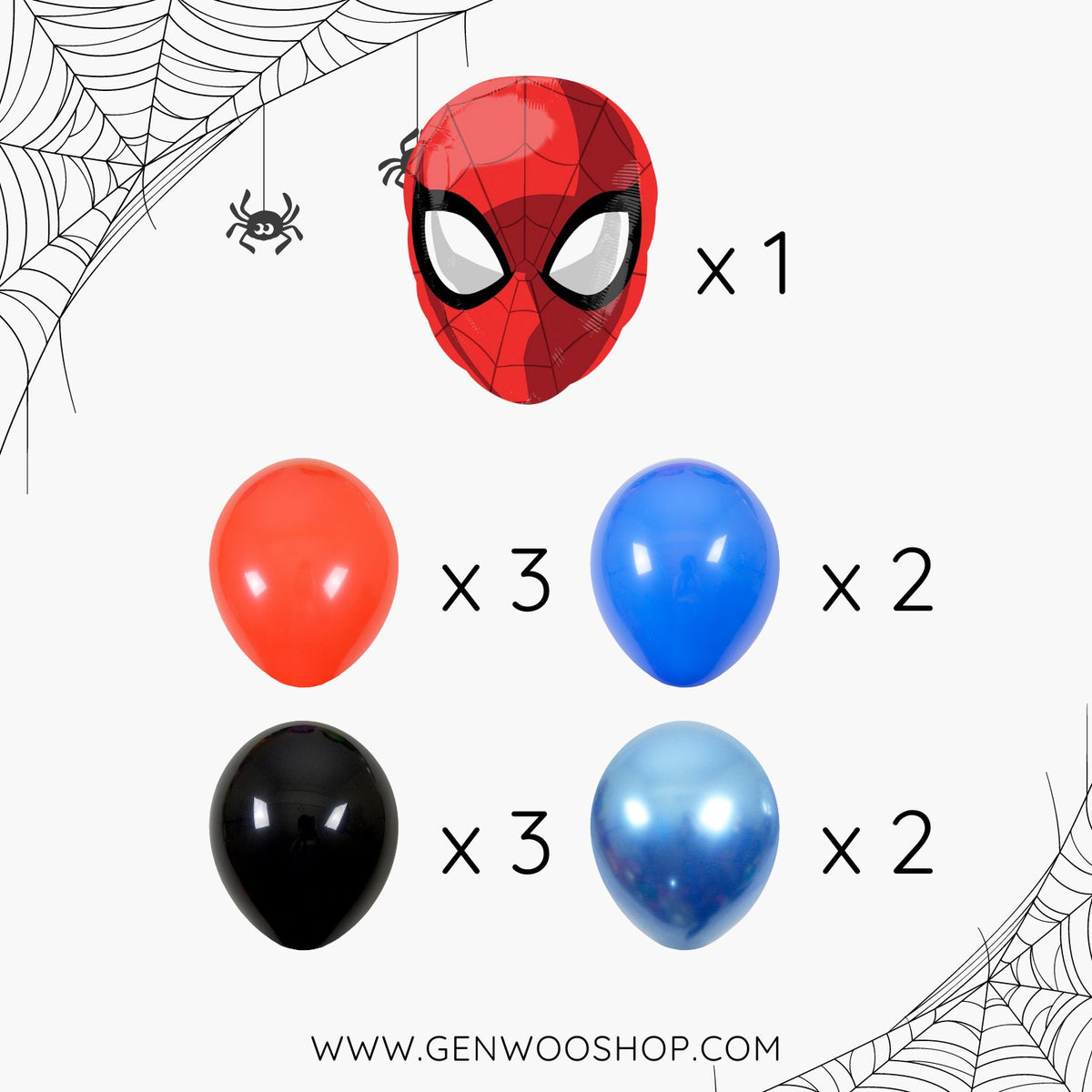 Latex Balloon Bouquet with Licensed Spider Man Foil Balloon