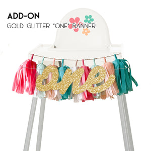 Spring Garden High Chair Garland - Baby Girl Flower Princess 1st Birthday Party - Cake Smash High Chair Skirt Decor