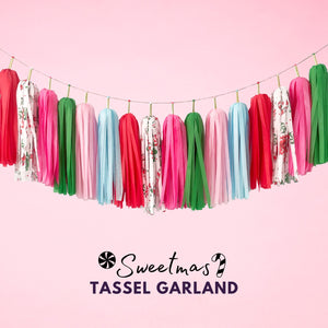 Sweetmas Tassel Garland - Pink Christmas Decorations - Handmade Party Decors - GenWoo Shop Ottawa