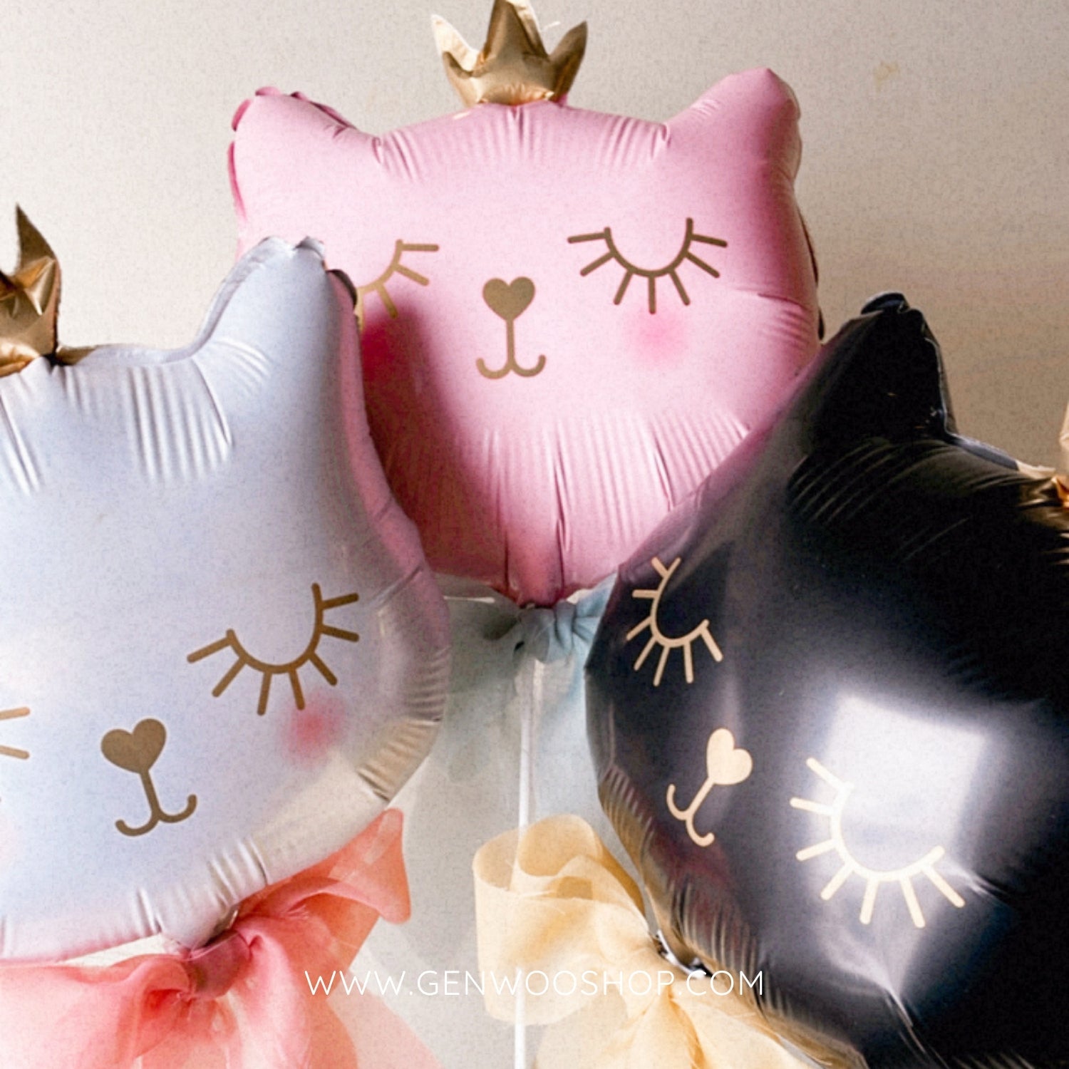 Air-fill Mini White Cat Princess Balloon - Girl Birthday Party Balloon Decoration - Photo Props