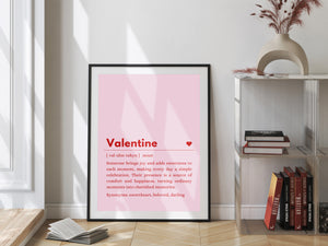 Pink Valentine Definition Digital Print