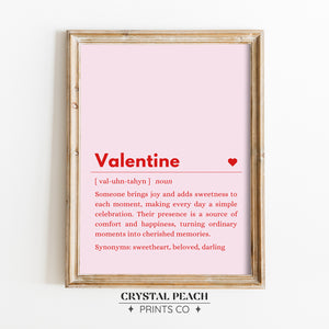 Pink Valentine Definition Digital Print