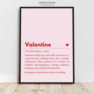 Pink Valentine Definition Digital Print