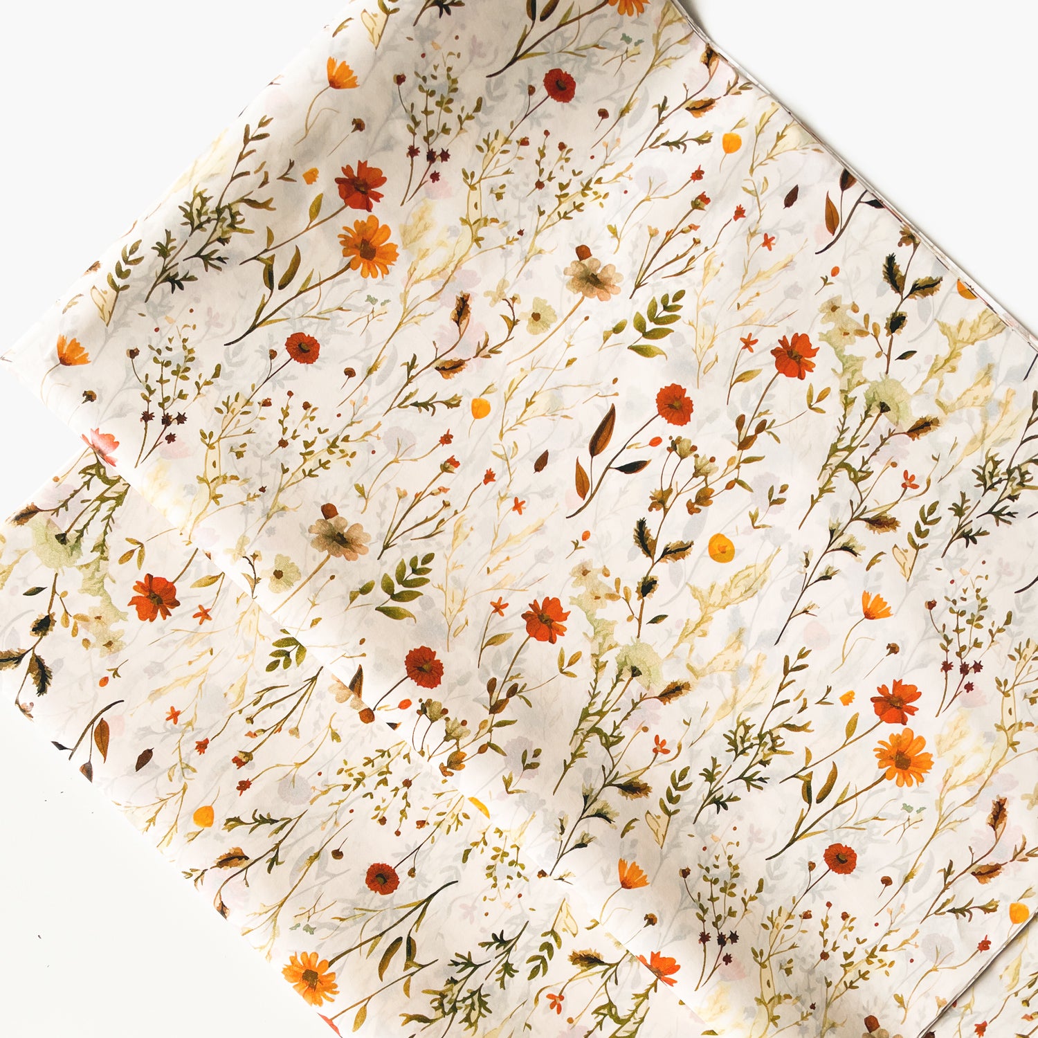 Retro Cottage Flowers Tissue Paper