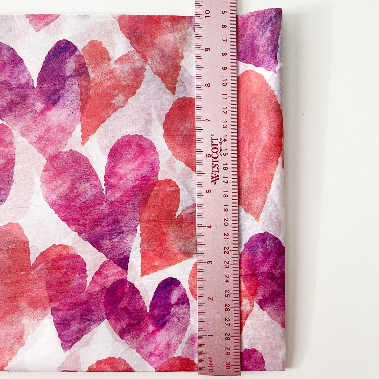Watercolor Red Pink Purple Hearts Tissue Paper
