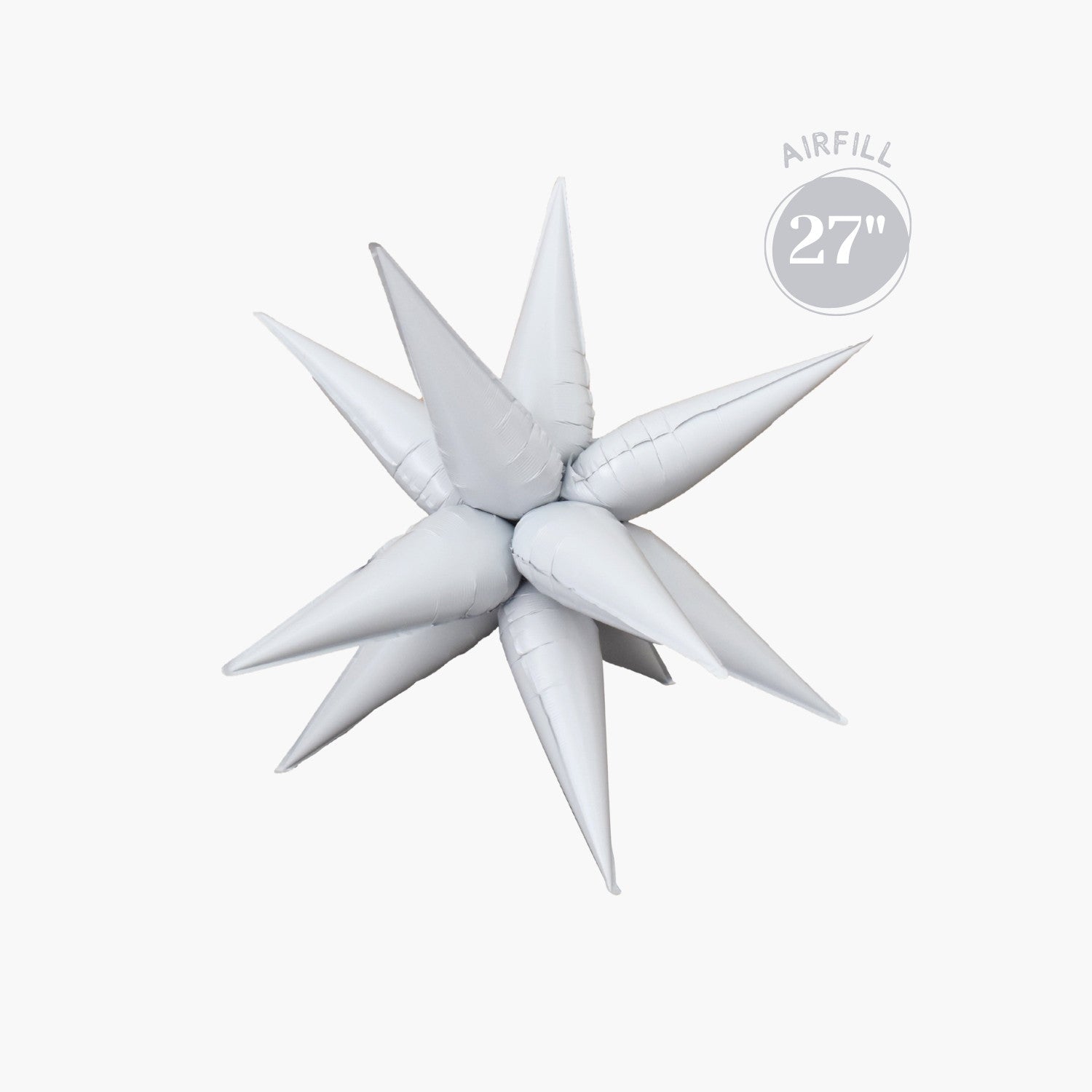 White Starburst Foil Balloon 27 in
