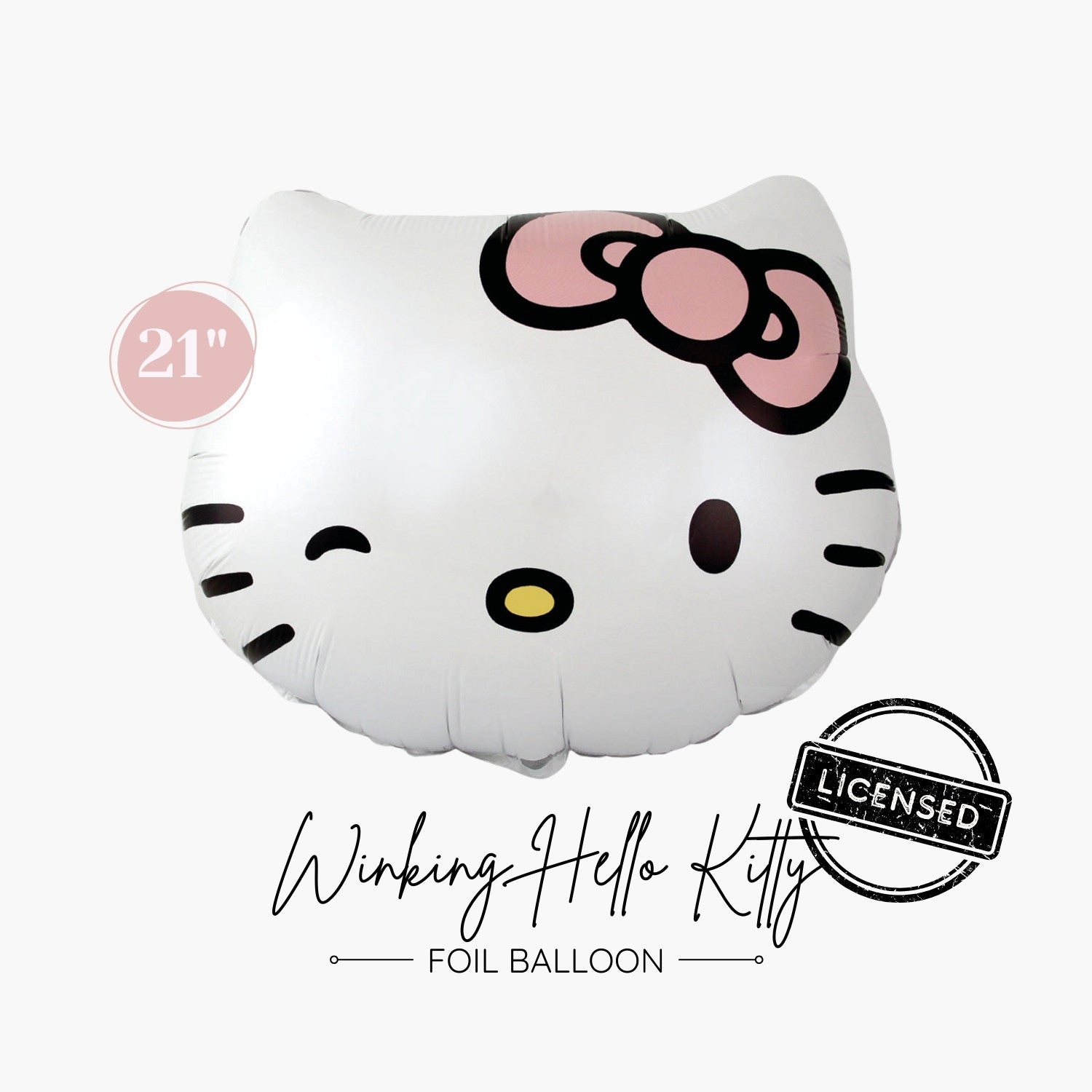 Licensed Winking Hello Kitty Foil Balloon 21" - Kawaii Girls Birthday Party Decorations