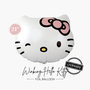 Licensed Winking Hello Kitty Foil Balloon 21" - Kawaii Girls Birthday Party Decorations