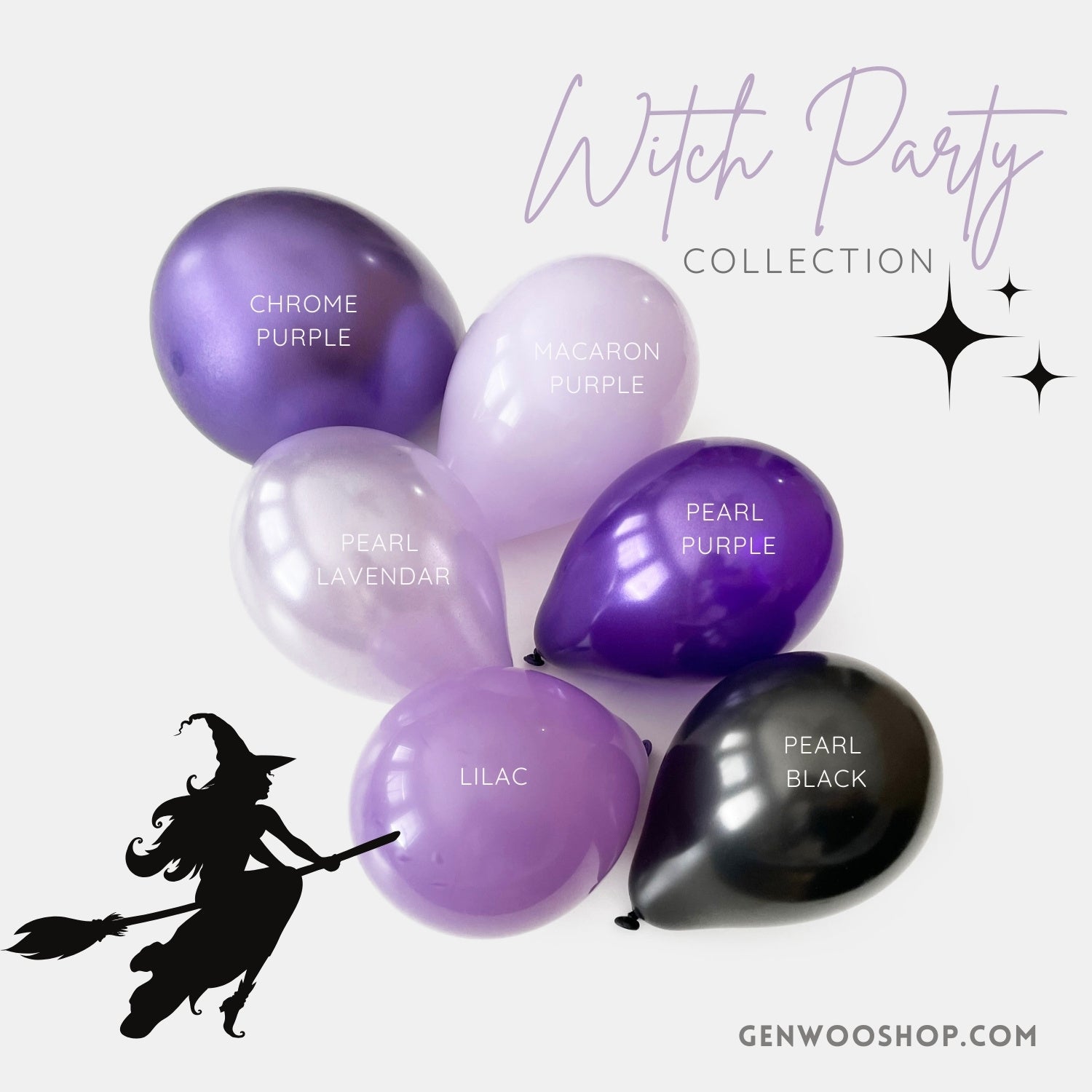 Purple Witch Party Balloon Kit - Halloween Party Balloon Garland & Balloon Bouquet Decorations