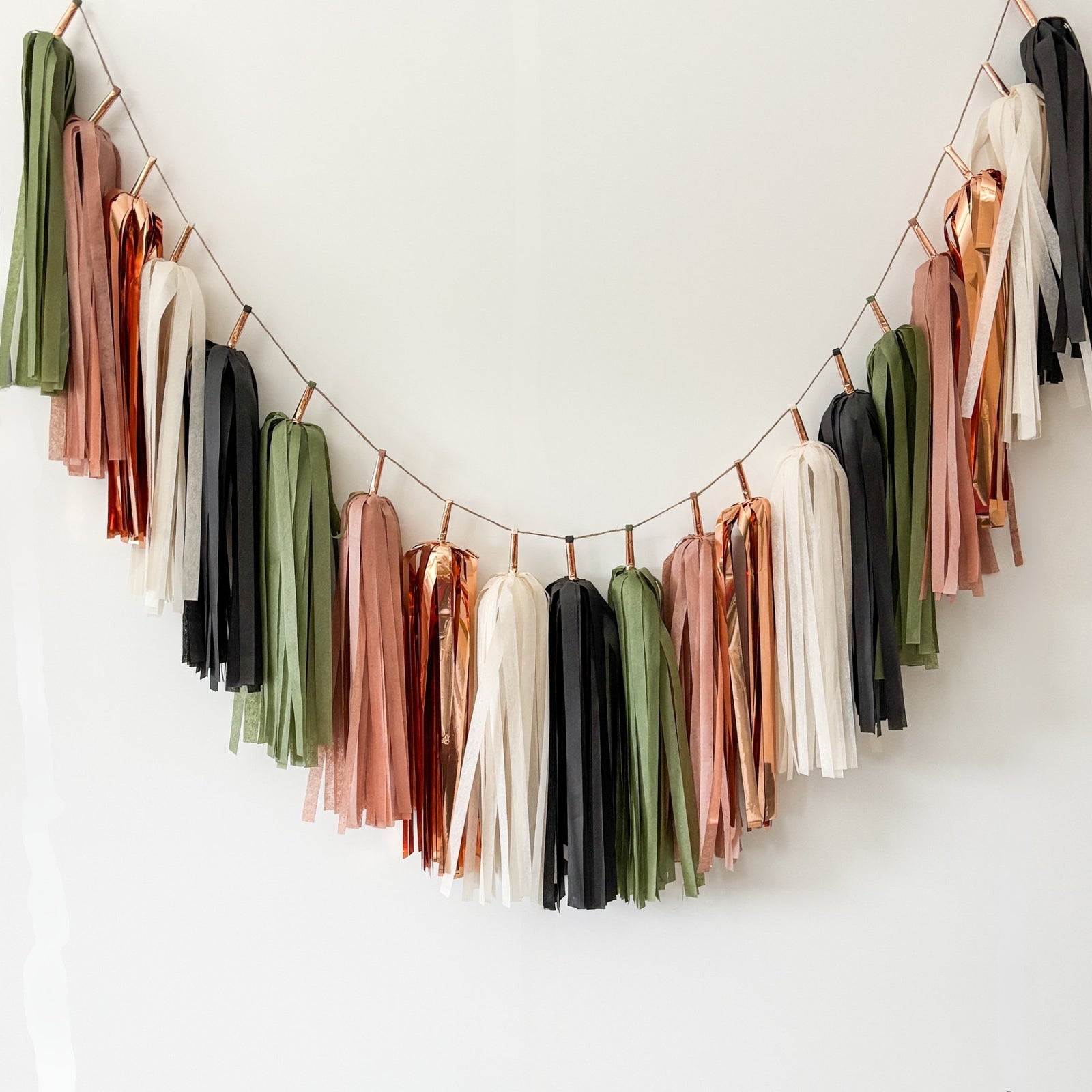 Sage and Copper Tassel Garland