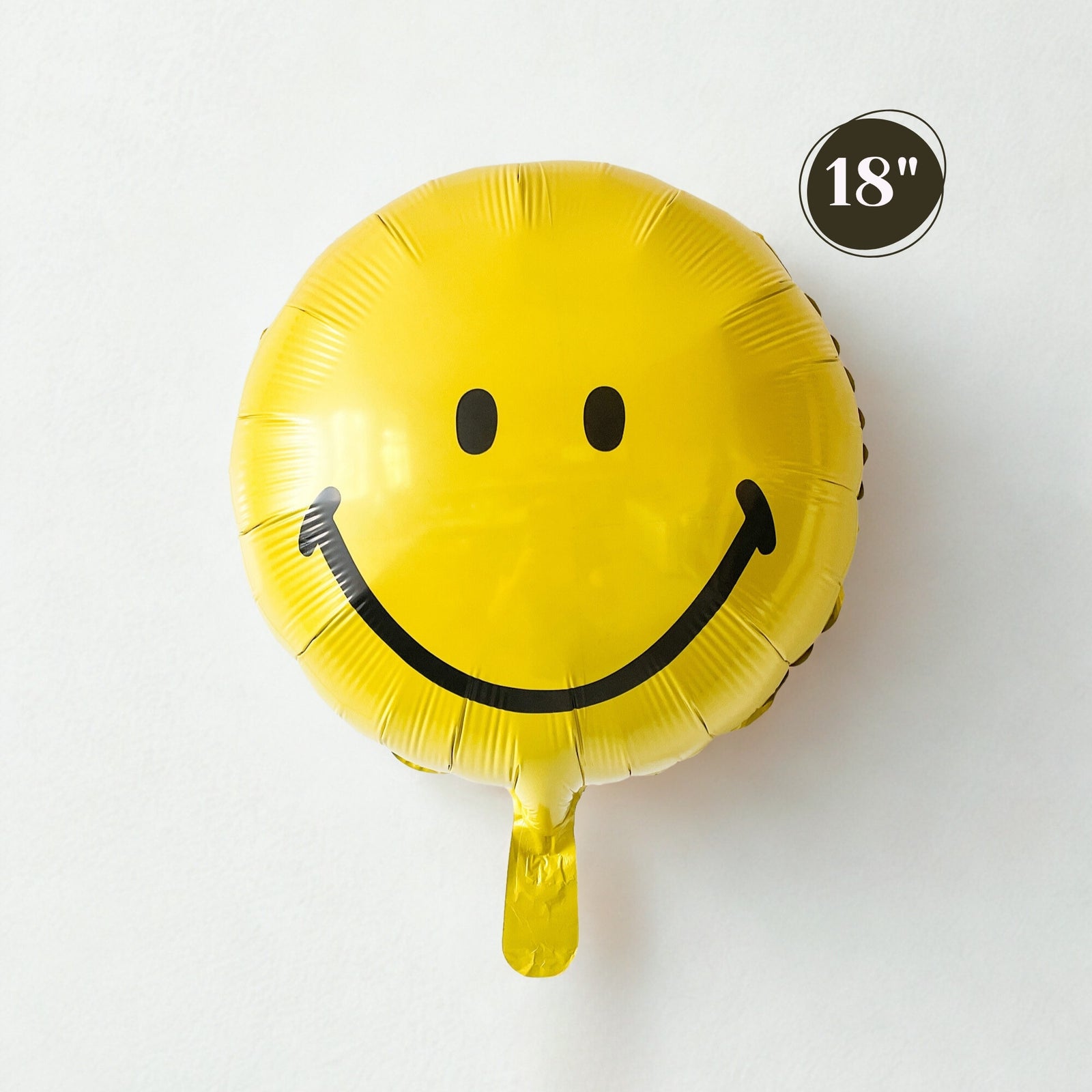 Yellow Smiley Face Mylar Balloon 18in