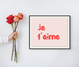 je t'aime - French Love Digital Print