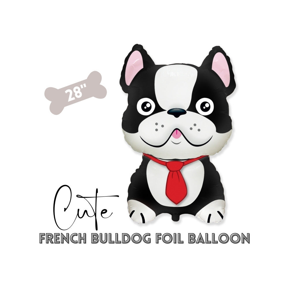 Black French Bulldog Foil Balloon 28" - Dog Theme Party, Puppy Birthday Party Balloon Decors