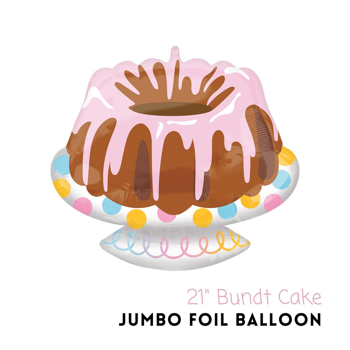 Pink Bundt Cake Foil Balloon 21" - Sweet One - Two Sweet - Little Girl Princess Birthday Party Decoration