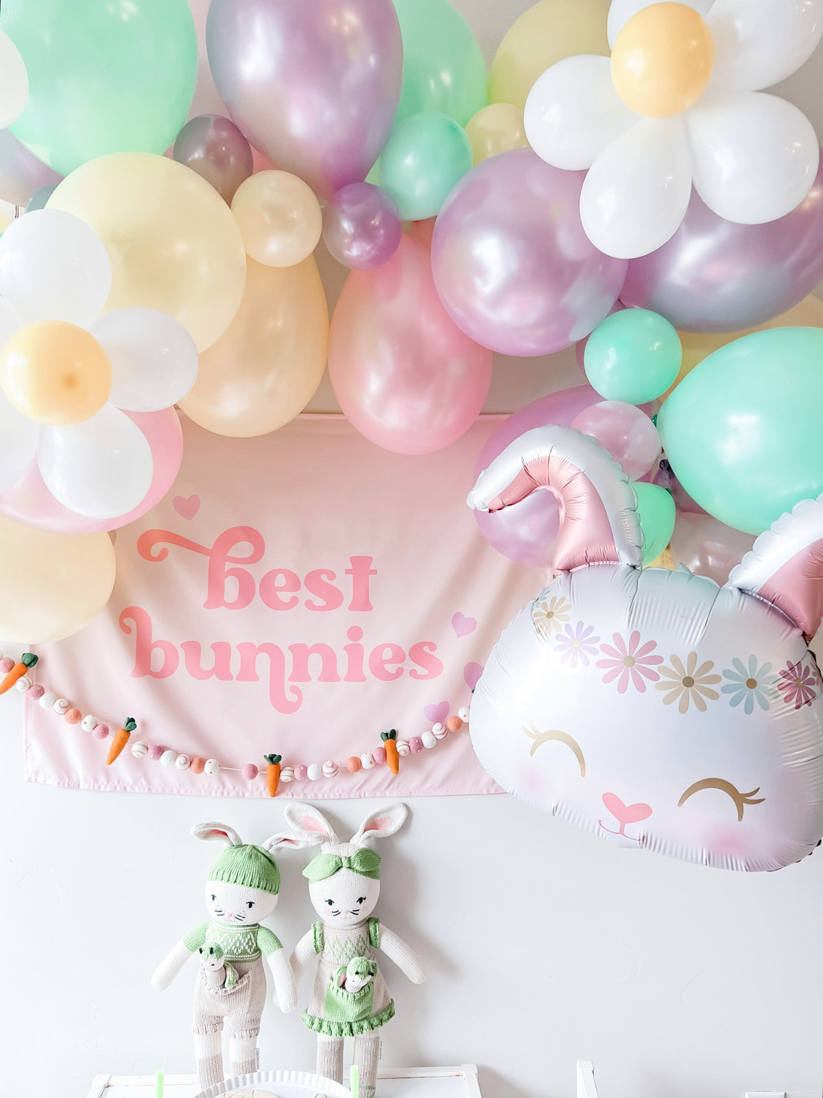 Jumbo Hippie Flower Bunny Foil Balloon 31"