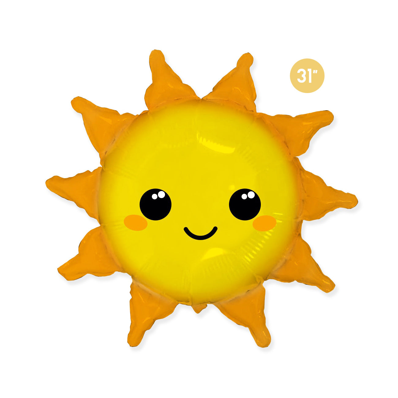 Cute Sun Foil Balloon 31-inch - Sunshine Rainbow Birthday Party Decorations, Kids Sun Balloon