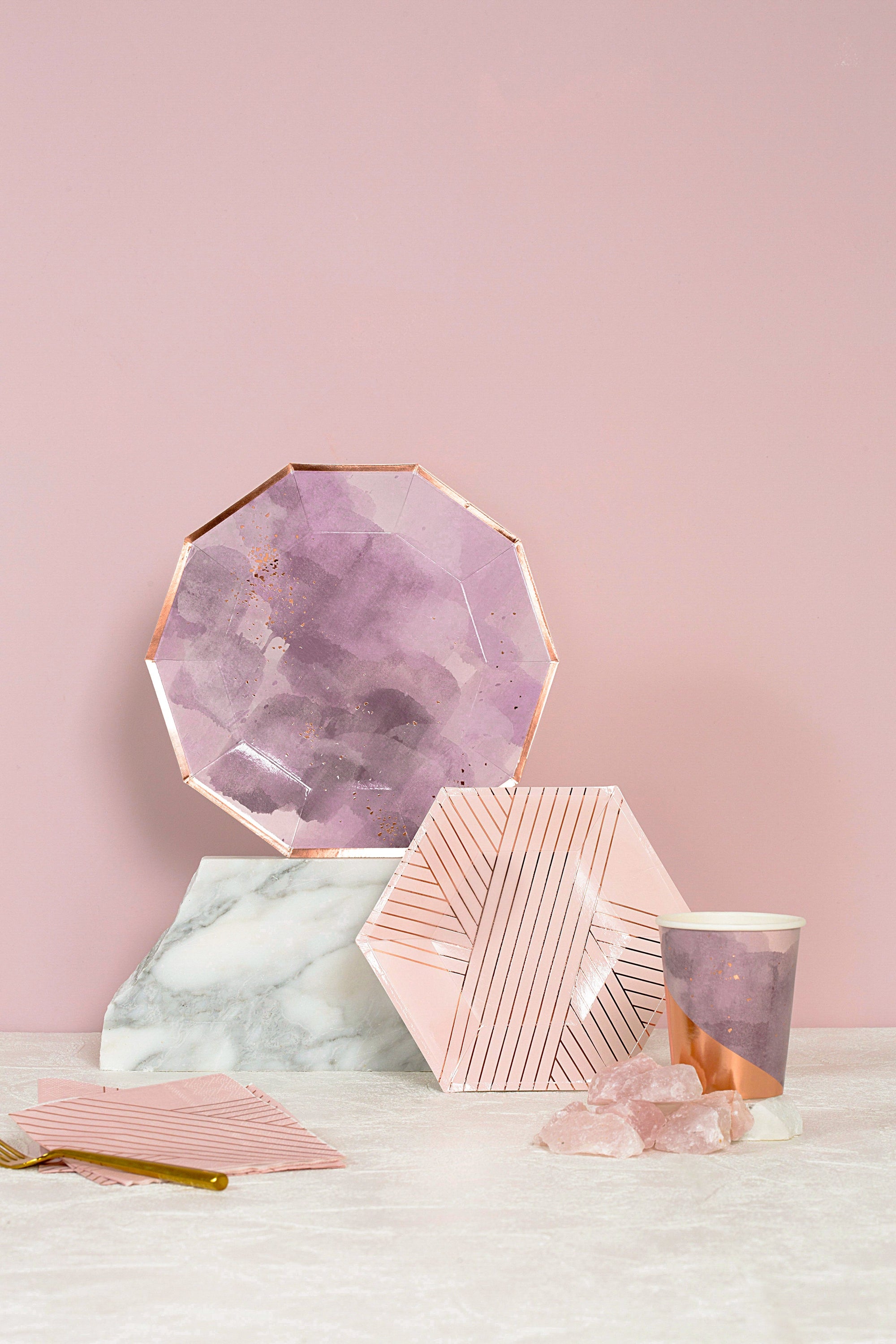 Amethyst - Light Purple Watercolor Paper Cups - Harlow and Grey - Rose Gold Modern Bridal Shower, Girl Baby Shower, Girls Birthday Party Paper Cups, Bohemian Birthday Party, BohoParty Cups