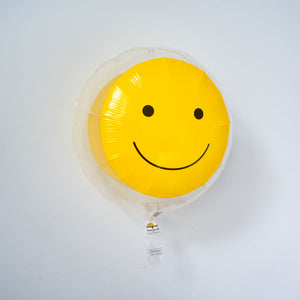 Yellow Smiley Face Clear Round Foil Balloon 18"