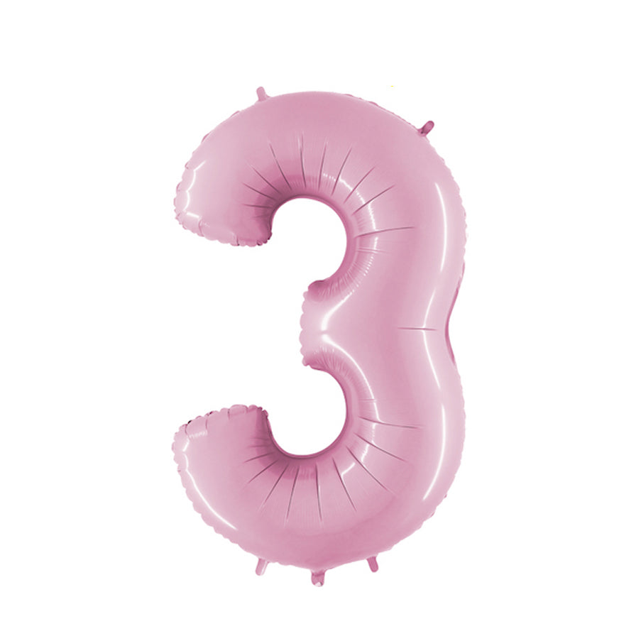 Jumbo Baby Pink Number 3 Foil Balloon