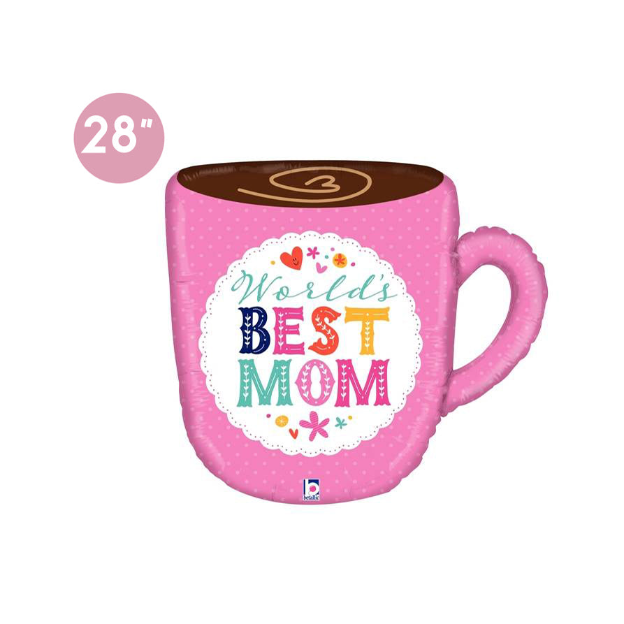 Best Mom Mug Balloon 28-inch