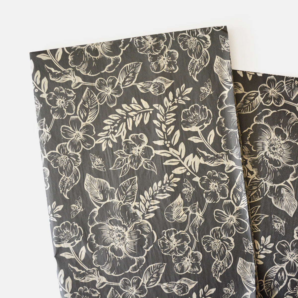 Luxury Black Floral Patterned Tissue Paper Christmas Holiday Gift luxury-black-floral-patterned-tissue-paper-christmas-holiday-gift