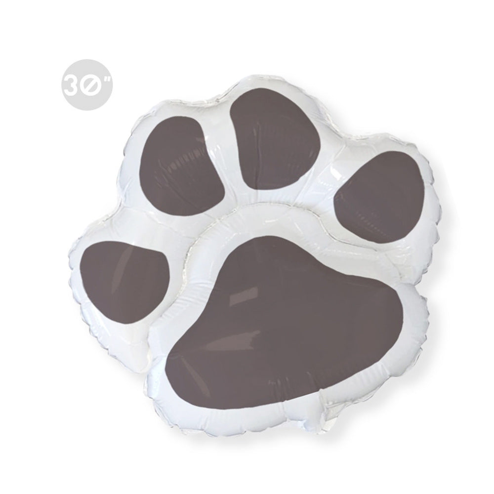 Black Paw Footprint Foil Balloon 30"