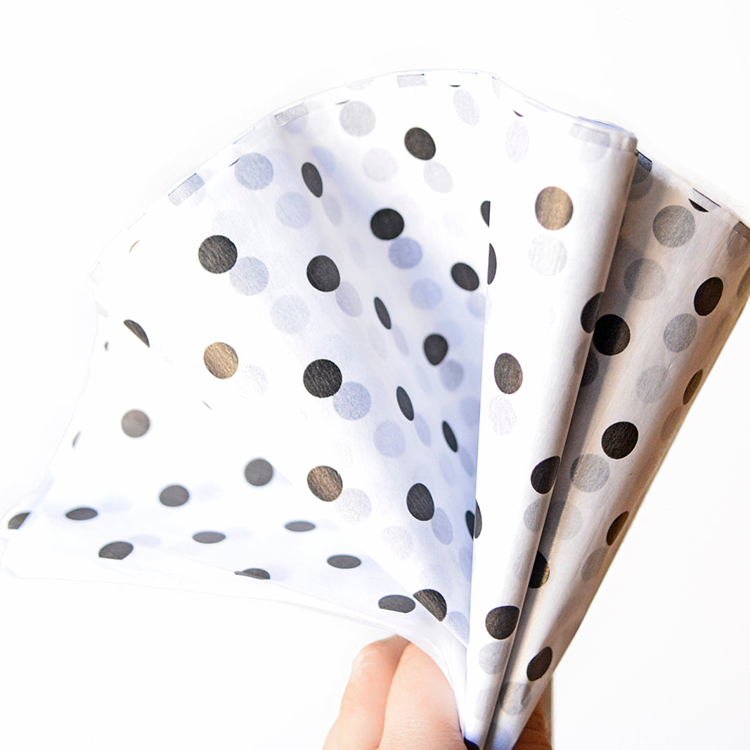 Black / White Polka Dots Tissue Paper