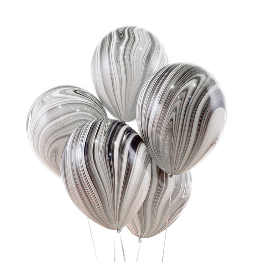 Black and White Marble Balloons