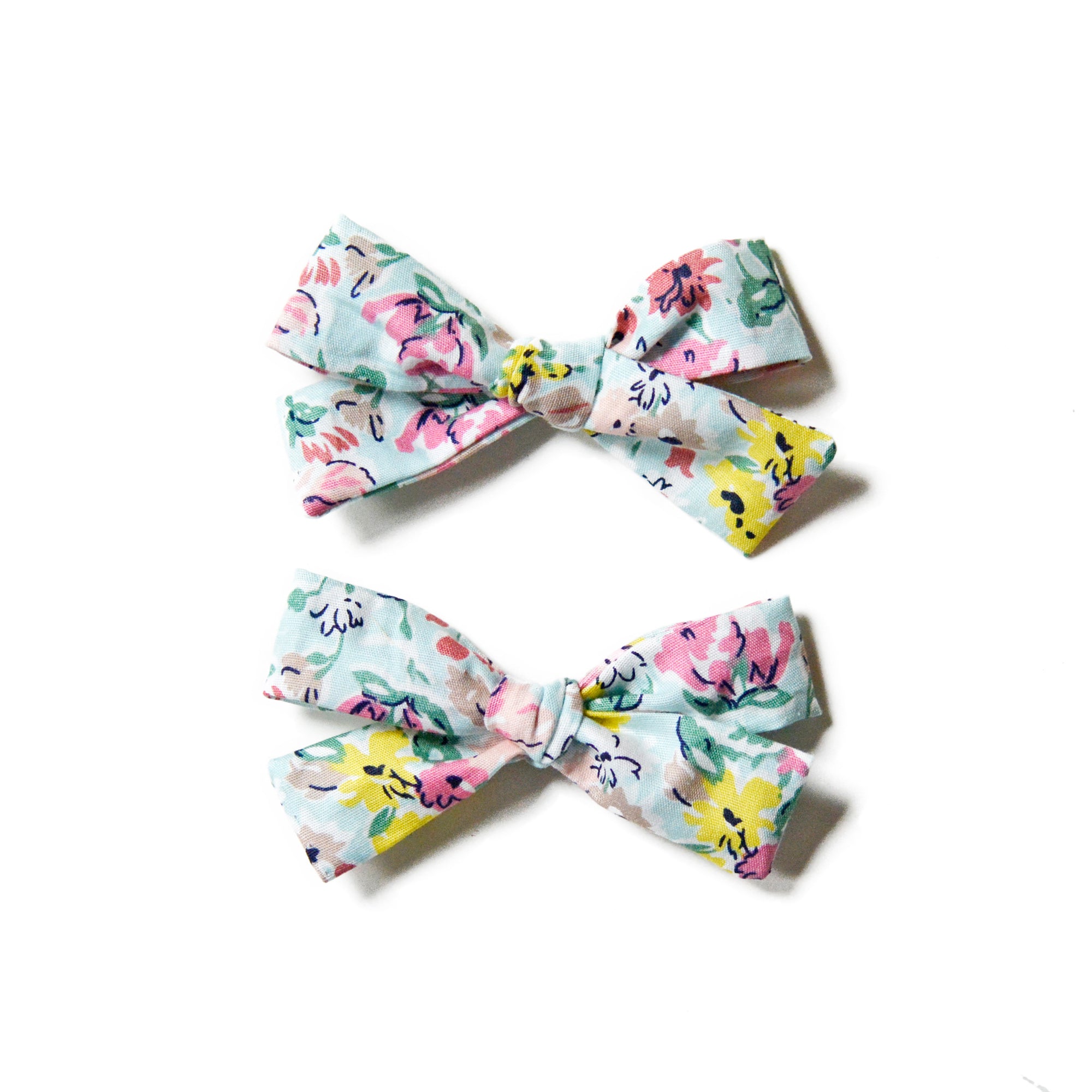 Pigtail Bow Set, Floral Girls Hair Bows, GenBow Club