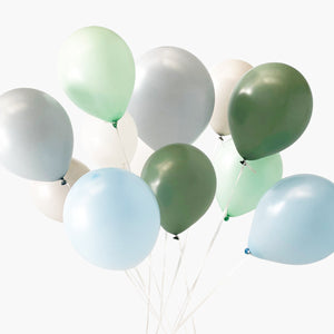 Boho Pale Blue and Green Balloon Bouquet