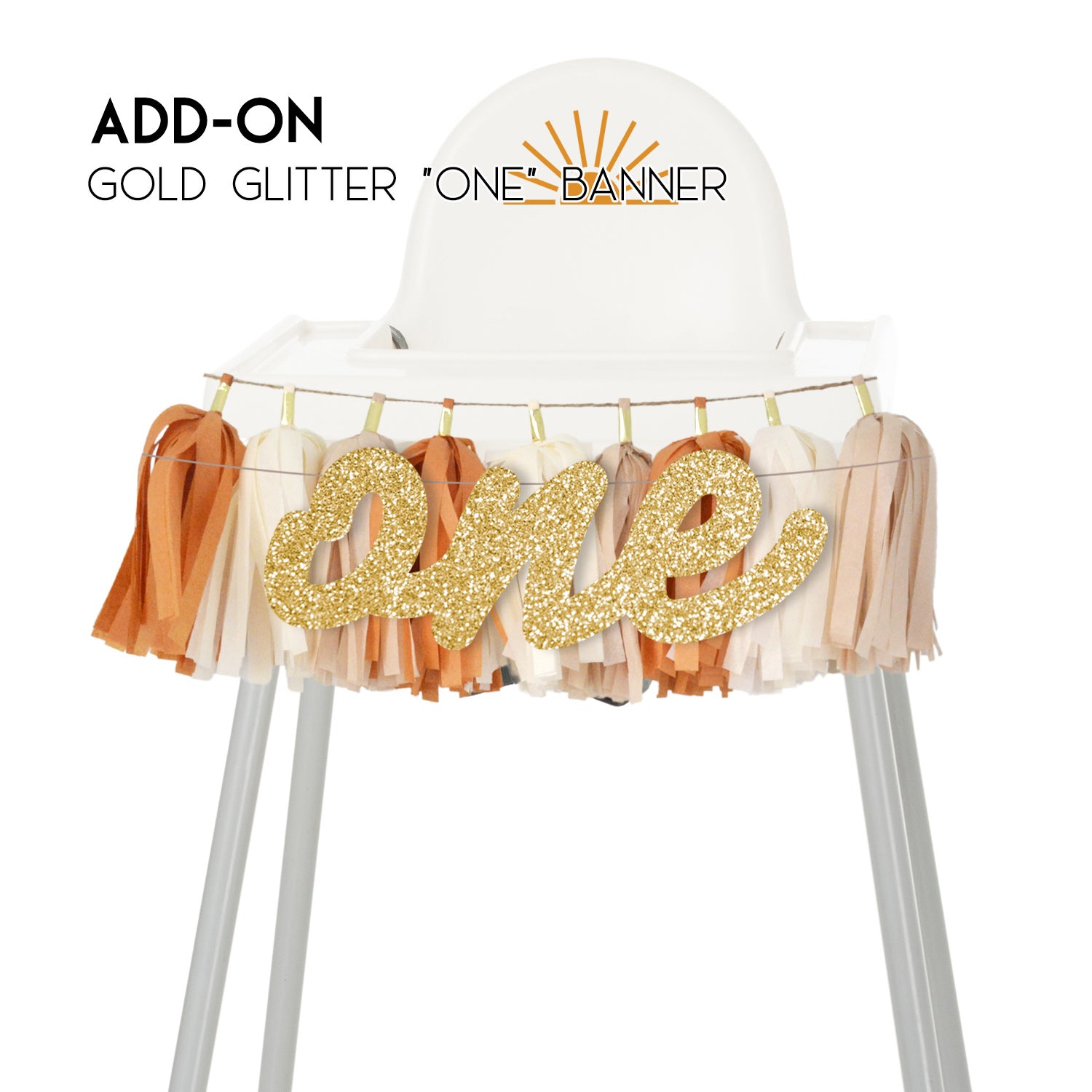 Boho Sunset High Chair Garland - Bohemian Sun Party - Halloween Pumpkin Fall Birthday Party - Thanksgiving