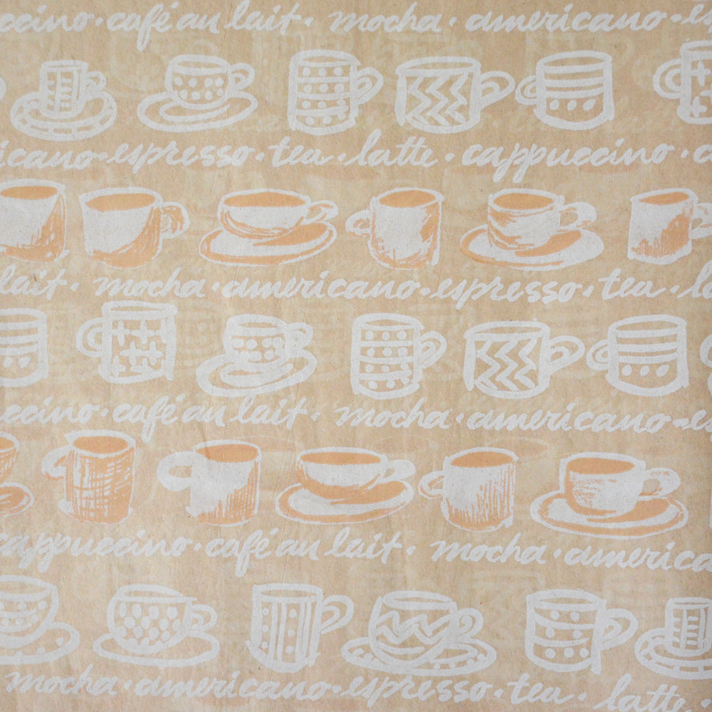 Kraft Coffee Illustration Tissue Paper