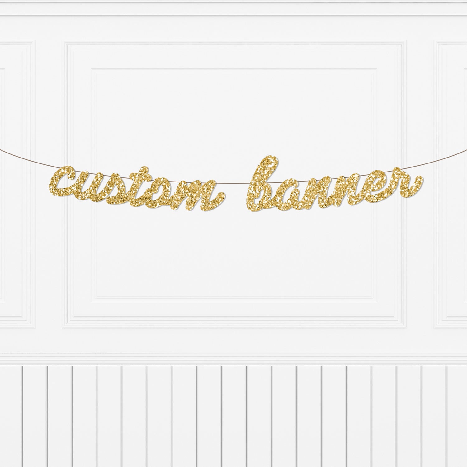 Custom Glitter Cursive Script Letter Banner