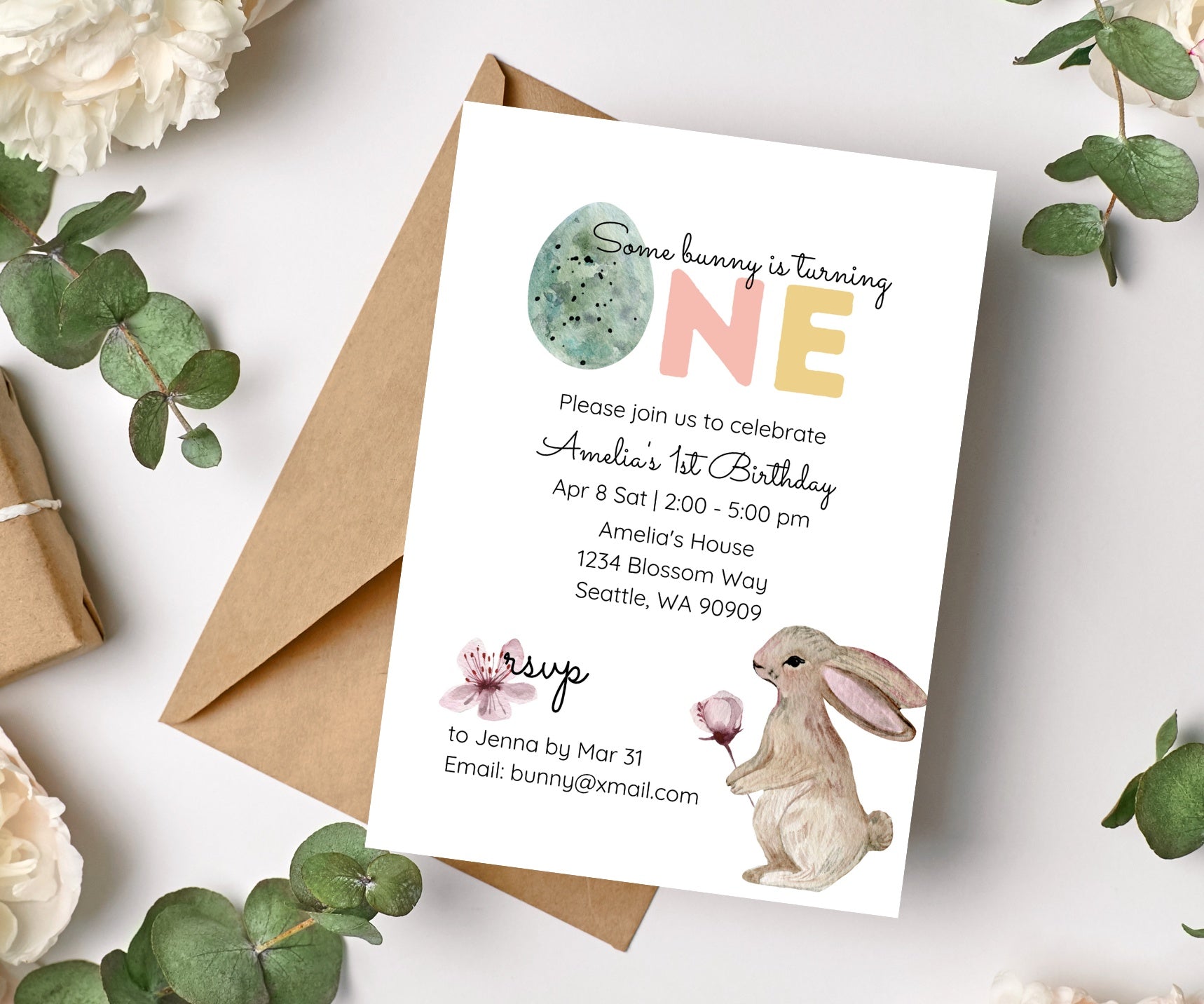 Bunny Rabbit Party Invitations Bunny Birthday Party Invitations