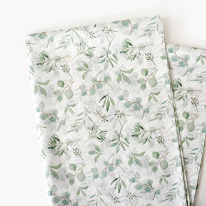 Eucalyptus Greeneries Patterned Tissue Paper - Boho Christmas Holiday Gift Wrapping - Wedding Favor Wrap - Bridal Shower Gift Wrap